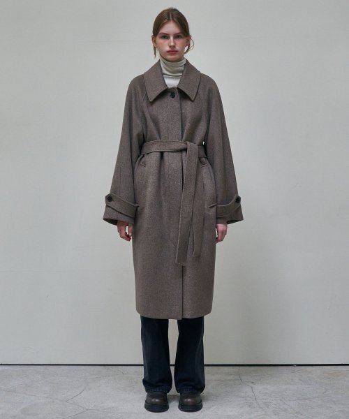 ウールバルマカンロングコート - モカ FRAY I.D バルマカンロング