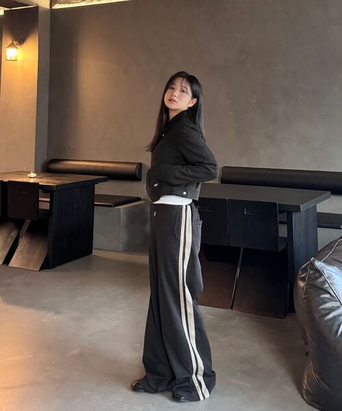eastserviceshop（イーストサービスショップ）の「ヘリンボーンサイドラインスウェットパンツ - ブラック（その他パンツ・レディース・ブラック・SMALL/MEDIUM/LARGE）」の7枚目の写真