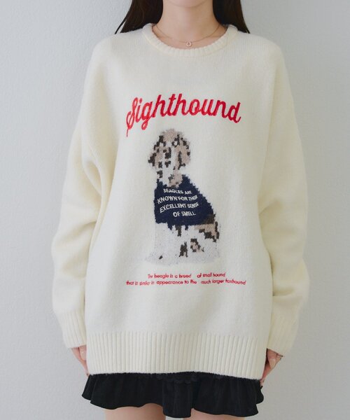 Another Branch olive des olive(アナザーブランチオリーブデオリーブ)の「Dogニットプルオーバー(ニット/セーター・レディース・ボルドー/アイボリー/ブルー・FREE)」の22枚目の写真