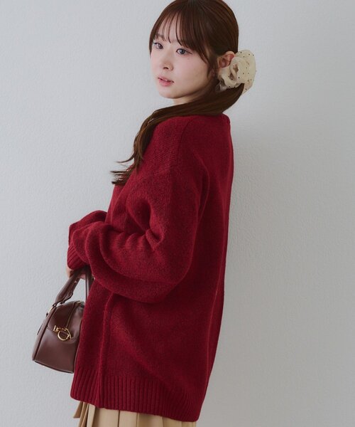 Another Branch olive des olive(アナザーブランチオリーブデオリーブ)の「Dogニットプルオーバー(ニット/セーター・レディース・ボルドー/アイボリー/ブルー・FREE)」の19枚目の写真