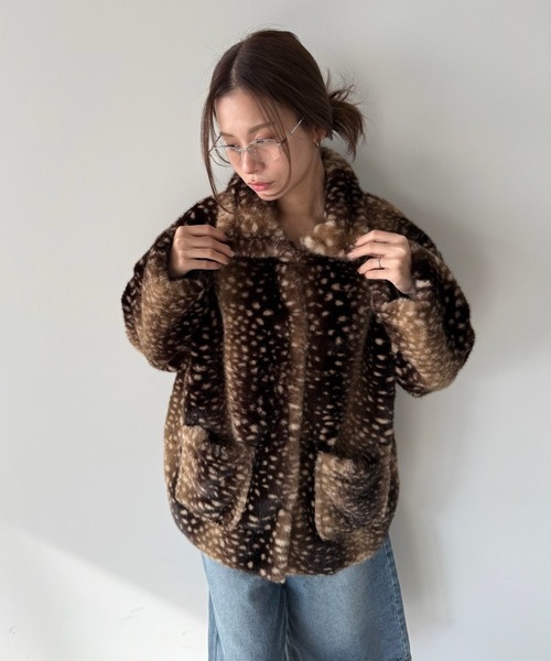 SANSeLF（サンセルフ）の「【SANSeLF】 バンビファージャケット  saw25a063（その他アウター・レディース・ベージュ/ブラウン・FREE）」の2枚目の写真