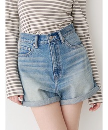 EVRIS | ヴィンテージライクカラーショートデニムパンツ【セットアップ着用可能】(デニムパンツ)