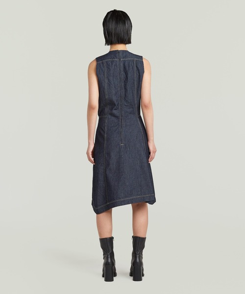 G-STAR（ジースター）の「Short Flare Dress/ショートフレアデニムワンピース（ワンピース・レディース・ダークインディゴブルー・MEDIUM/SMALL/X-SMALL）」の6枚目の写真