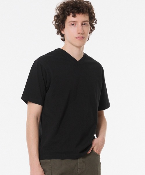 coca（coca）（コカ）の「ベーシックVネック半袖Tシャツ（Tシャツ/カットソー・メンズ・ブラック/ホワイト・M/L/2XL/3XL/XL）」の2枚目の写真