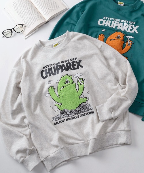SlashDate(スラッシュデイト)の「【83】モンスターデザイン サガラ刺繍 裏毛 スウェット/メンズ/レディース/ユニセックス(スウェット・レディース・ライトグレー系1/ライトグレー系2/ライトグレー系/グレー系2/グレー系1/ブルー系/グレー系3/グリーン系/ワイン系/グリーン系1/グレー系/ライトグレー系3・XL/L/M)」の3枚目の写真