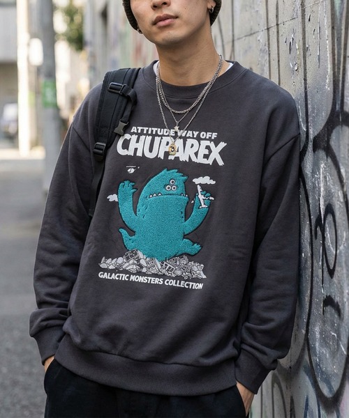 SlashDate(スラッシュデイト)の「【83】モンスターデザイン サガラ刺繍 裏毛 スウェット/メンズ/レディース/ユニセックス(スウェット・レディース・ライトグレー系1/ライトグレー系2/ライトグレー系/グレー系2/グレー系1/ブルー系/グレー系3/グリーン系/ワイン系/グリーン系1/グレー系/ライトグレー系3・XL/L/M)」の7枚目の写真
