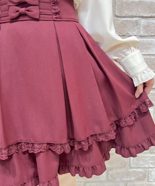 axes femme POETIQUE（アクシーズファムポエティック）の「バックレースアップミドルＳＫ（スカート・レディース・ブラック/ブラウン/ワイン・MEDIUM）」の7枚目の写真