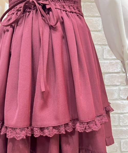 axes femme POETIQUE（アクシーズファムポエティック）の「バックレースアップミドルＳＫ（スカート・レディース・ブラック/ブラウン/ワイン・MEDIUM）」の8枚目の写真