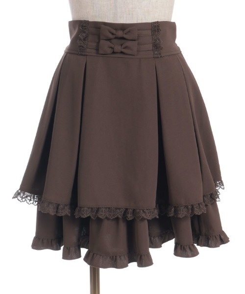 axes femme POETIQUE（アクシーズファムポエティック）の「バックレースアップミドルＳＫ（スカート・レディース・ブラック/ブラウン/ワイン・MEDIUM）」の11枚目の写真