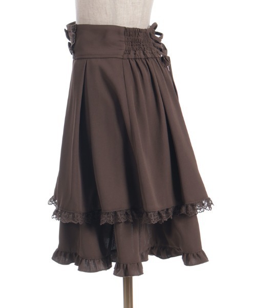 axes femme POETIQUE（アクシーズファムポエティック）の「バックレースアップミドルＳＫ（スカート・レディース・ブラック/ブラウン/ワイン・MEDIUM）」の12枚目の写真