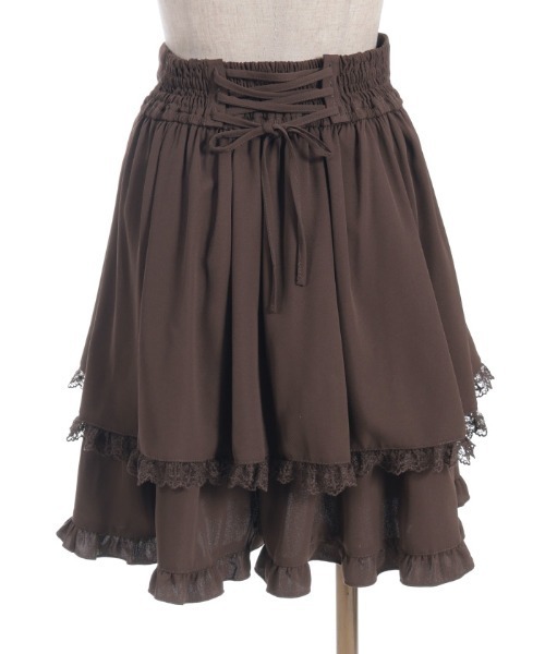 axes femme POETIQUE（アクシーズファムポエティック）の「バックレースアップミドルＳＫ（スカート・レディース・ブラック/ブラウン/ワイン・MEDIUM）」の13枚目の写真