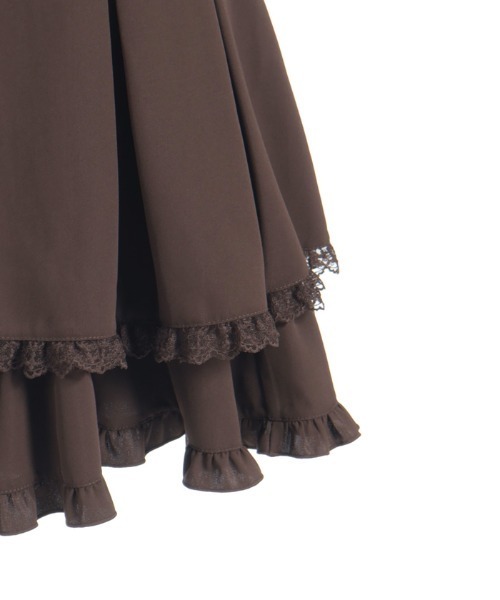 axes femme POETIQUE（アクシーズファムポエティック）の「バックレースアップミドルＳＫ（スカート・レディース・ブラック/ブラウン/ワイン・MEDIUM）」の15枚目の写真