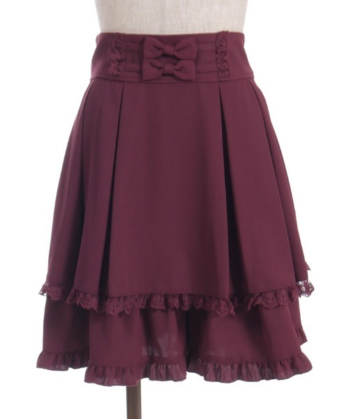 axes femme POETIQUE（アクシーズファムポエティック）の「バックレースアップミドルＳＫ（スカート・レディース・ブラック/ブラウン/ワイン・MEDIUM）」の18枚目の写真