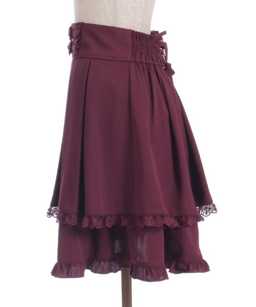 axes femme POETIQUE（アクシーズファムポエティック）の「バックレースアップミドルＳＫ（スカート・レディース・ブラック/ブラウン/ワイン・MEDIUM）」の19枚目の写真