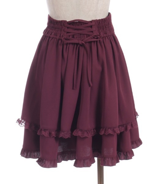 axes femme POETIQUE（アクシーズファムポエティック）の「バックレースアップミドルＳＫ（スカート・レディース・ブラック/ブラウン/ワイン・MEDIUM）」の20枚目の写真