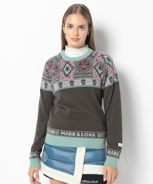 MARK & LONA(マークアンドロナ)の「Lonato Cashmere Knit(ニット/セーター・レディース・チャコール/ホワイト・36)」の2枚目の写真