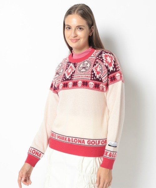 MARK & LONA(マークアンドロナ)の「Lonato Cashmere Knit(ニット/セーター・レディース・チャコール/ホワイト・36)」の4枚目の写真