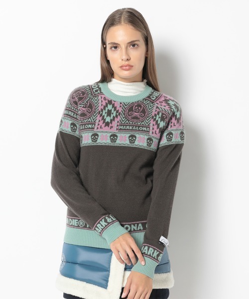 MARK & LONA(マークアンドロナ)の「Lonato Cashmere Knit(ニット/セーター・レディース・チャコール/ホワイト・36)」の6枚目の写真