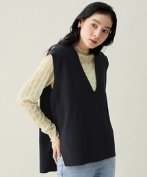 ANY（エニィ）の「Vネックニットベスト（ベスト）」