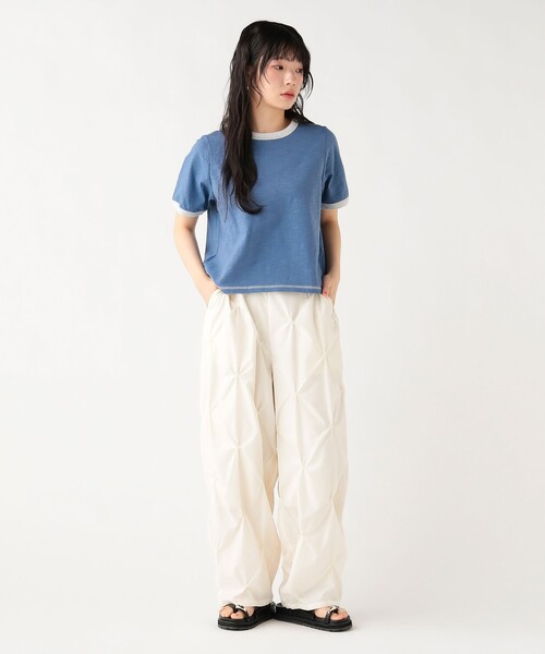 BEAMS HEART（ビームスハート）の「杢 クルーネック リンガーTシャツ（Tシャツ/カットソー・レディース・オフホワイト/ブルー/チャコールグレー・FREE）」の13枚目の写真