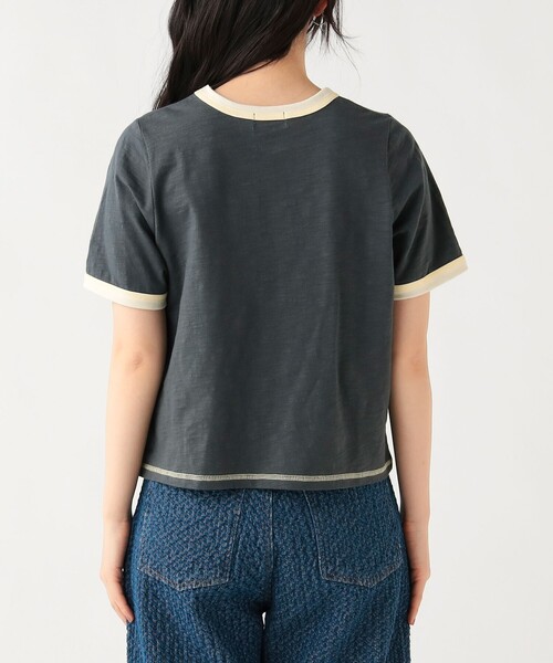 BEAMS HEART（ビームスハート）の「杢 クルーネック リンガーTシャツ（Tシャツ/カットソー・レディース・オフホワイト/ブルー/チャコールグレー・FREE）」の18枚目の写真