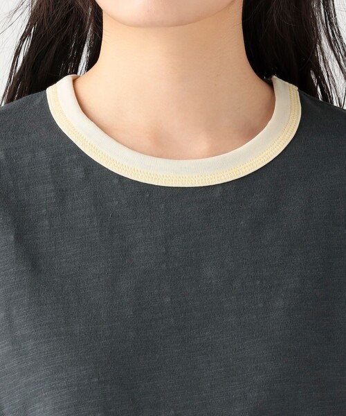 BEAMS HEART（ビームスハート）の「杢 クルーネック リンガーTシャツ（Tシャツ/カットソー・レディース・オフホワイト/ブルー/チャコールグレー・FREE）」の19枚目の写真