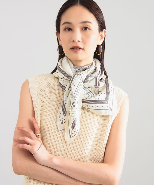 Demi-Luxe BEAMS（デミルクス ビームス）の「ｍanipuri / バルーン バンダナ 大判スカーフ（ストール/ショール・レディース・ホワイト系その他5・ONE SIZE）」の3枚目の写真