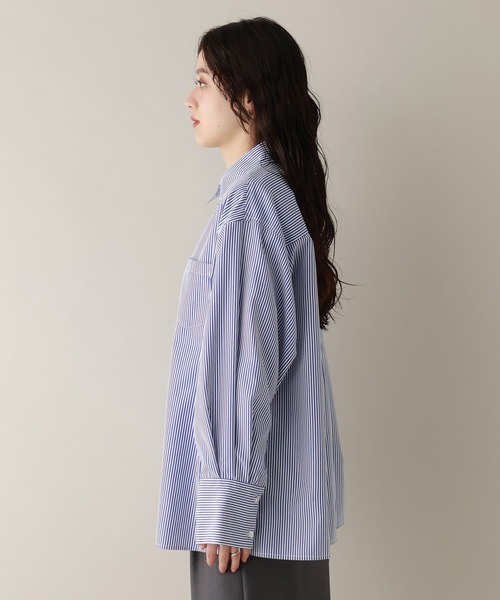 RAGEBLUE（レイジブルー）の「カラーストライプシャツ（シャツ/ブラウス・レディース・ネイビー/ピンク/グリーン・FREE）」の16枚目の写真