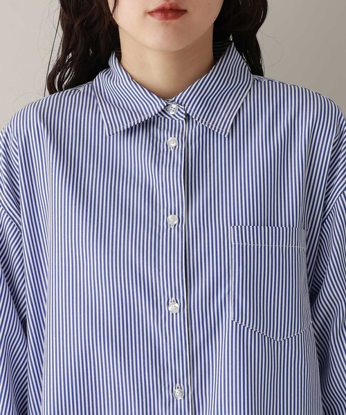 RAGEBLUE（レイジブルー）の「カラーストライプシャツ（シャツ/ブラウス・レディース・ネイビー/ピンク/グリーン・FREE）」の18枚目の写真