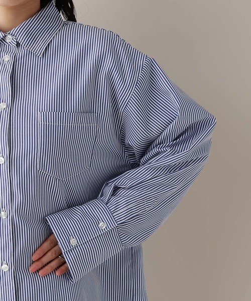 RAGEBLUE（レイジブルー）の「カラーストライプシャツ（シャツ/ブラウス・レディース・ネイビー/ピンク/グリーン・FREE）」の19枚目の写真