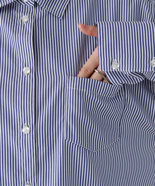 RAGEBLUE（レイジブルー）の「カラーストライプシャツ（シャツ/ブラウス・レディース・ネイビー/ピンク/グリーン・FREE）」の21枚目の写真