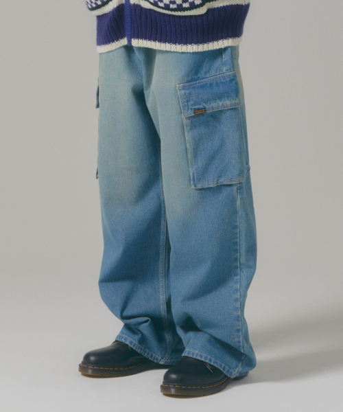LMCの「LOOSE FIT DENIM CARGO PANTS vintage blue(デニムパンツ・レディース・その他・S/M/L)」の1枚目の写真