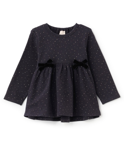 セール】裏起毛カットリボンチュニック（スウェット）｜petit main