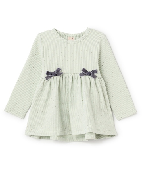 裏起毛カットリボンチュニック（スウェット）｜petit main