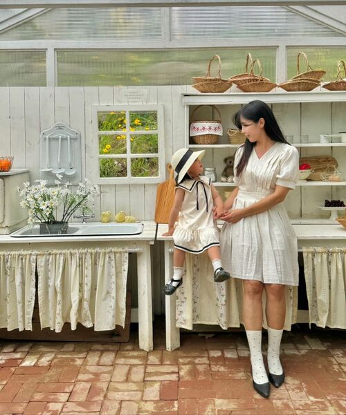 ADAUL（アダウル）の「Volume v neck mini dress - offwhite（ワンピース・レディース・その他・M/S）」の5枚目の写真