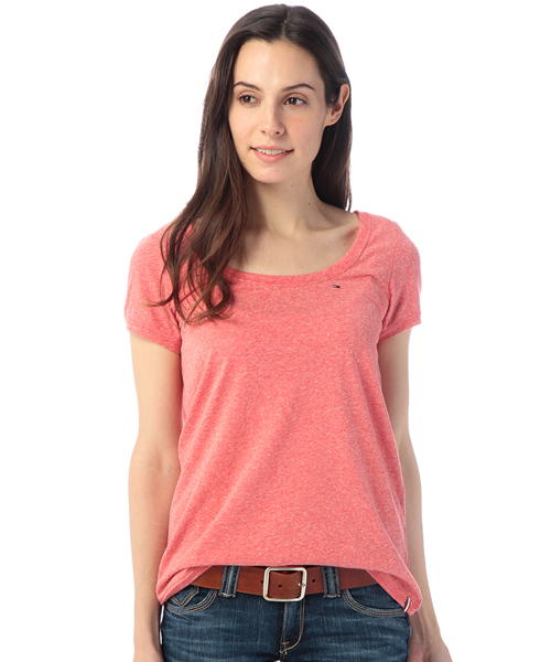 HILFIGER DENIM（ヒルフィガーデニム）の「ベーシックワンポイントTシャツ（Tシャツ/カットソー・レディース・ホワイト/グレー/グレー系その他/ネイビー/レッド・X-SMALL/SMALL/MEDIUM）」の5枚目の写真