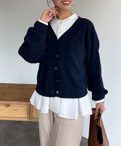 Chez toi(シェトワ)の「ボレロニットカーディガン(カーディガン/ボレロ・レディース・ネイビー/ライトグレー/ピンク・FREE)」の3枚目の写真