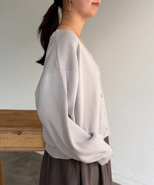 Chez toi(シェトワ)の「ボレロニットカーディガン(カーディガン/ボレロ・レディース・ネイビー/ライトグレー/ピンク・FREE)」の10枚目の写真