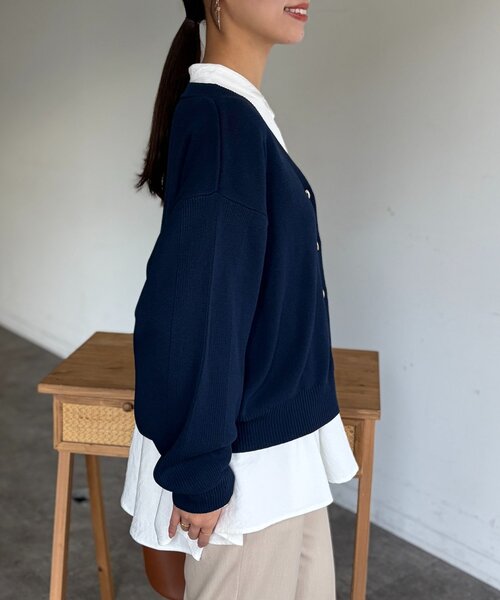 Chez toi(シェトワ)の「ボレロニットカーディガン(カーディガン/ボレロ・レディース・ネイビー/ライトグレー/ピンク・FREE)」の20枚目の写真