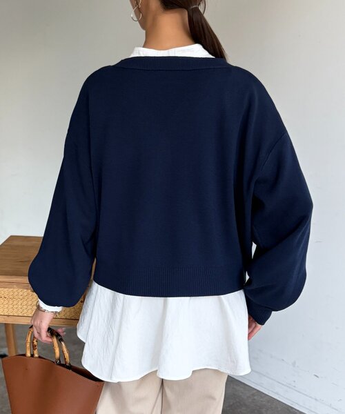 Chez toi(シェトワ)の「ボレロニットカーディガン(カーディガン/ボレロ・レディース・ネイビー/ライトグレー/ピンク・FREE)」の21枚目の写真