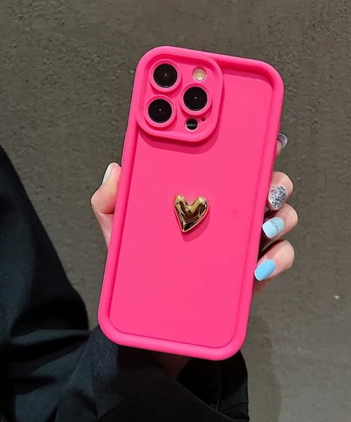 マット シンプル ゴールドハート iPhoneカバー アイフォン