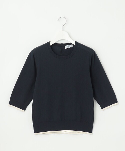 J.PRESS Ladies(J.プレス レディス)の「【アンサンブル着用可】BASIC HT COTTON クルーネック ニット(ニット/セーター・レディース・アイボリー系/ピンク系/スカイブルー系/ネイビー系・SMALL)」の5枚目の写真