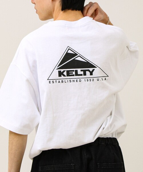 KELTY(ケルティ)の「【KELTY×GLOSTER】別注 バックロゴプリントT(Tシャツ/カットソー・メンズ・グレイッシュベージュ/ブラック/杢グレー/オフホワイト/チャコールグレー/ネイビー・S/M/L)」の2枚目の写真