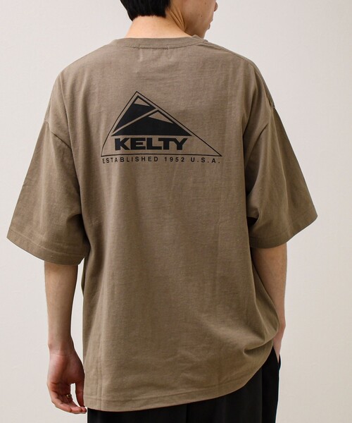 KELTY(ケルティ)の「【KELTY×GLOSTER】別注 バックロゴプリントT(Tシャツ/カットソー・メンズ・グレイッシュベージュ/ブラック/杢グレー/オフホワイト/チャコールグレー/ネイビー・S/M/L)」の5枚目の写真