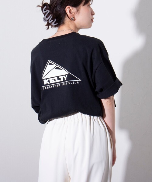 KELTY(ケルティ)の「【KELTY×GLOSTER】別注 バックロゴプリントT(Tシャツ/カットソー・メンズ・グレイッシュベージュ/ブラック/杢グレー/オフホワイト/チャコールグレー/ネイビー・S/M/L)」の11枚目の写真