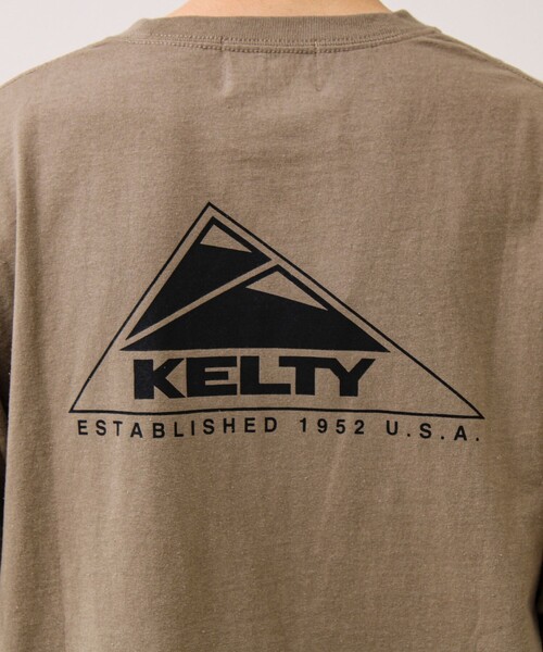 KELTY(ケルティ)の「【KELTY×GLOSTER】別注 バックロゴプリントT(Tシャツ/カットソー・メンズ・グレイッシュベージュ/ブラック/杢グレー/オフホワイト/チャコールグレー/ネイビー・S/M/L)」の18枚目の写真