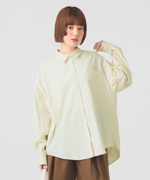 Ray BEAMS（レイビームス）の「ストライプ ビッグ シャツ（シャツ/ブラウス・レディース・ブルー/ピンク/ベージュ・ONE SIZE）」の13枚目の写真