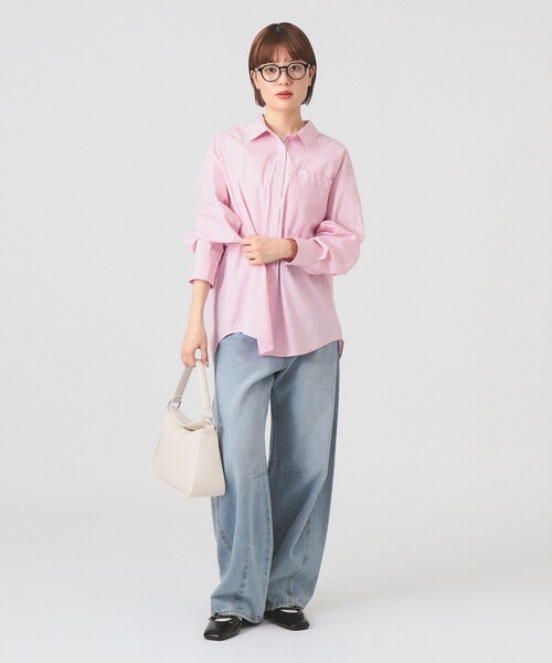 Ray BEAMS（レイビームス）の「ストライプ ビッグ シャツ（シャツ/ブラウス・レディース・ブルー/ピンク/ベージュ・ONE SIZE）」の15枚目の写真