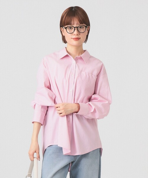 Ray BEAMS（レイビームス）の「ストライプ ビッグ シャツ（シャツ/ブラウス・レディース・ブルー/ピンク/ベージュ・ONE SIZE）」の18枚目の写真