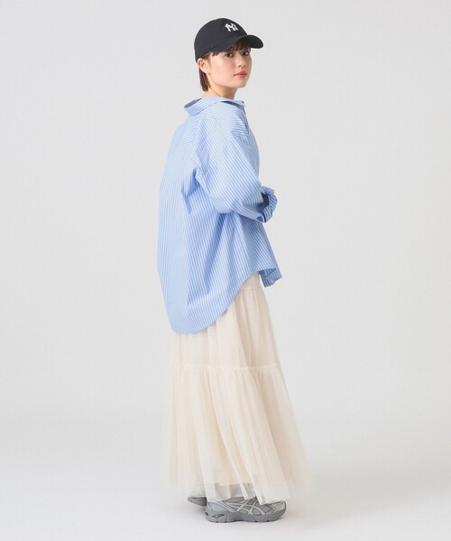 Ray BEAMS（レイビームス）の「ストライプ ビッグ シャツ（シャツ/ブラウス・レディース・ブルー/ピンク/ベージュ・ONE SIZE）」の20枚目の写真